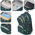 thumbnail image 4 of Dog Paw Print and Bone Teal Pattern Cute School Backpack Bag with Padded Back and Adjustable Shoulder Straps 16.9 X 12.6 X 5.9 Inches, 4 of 5