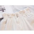 thumbnail image 4 of Hurxie Women's Paper Bag Waist Button Roll Up Hem Denim Shorts with Pockets White,XL, 4 of 5