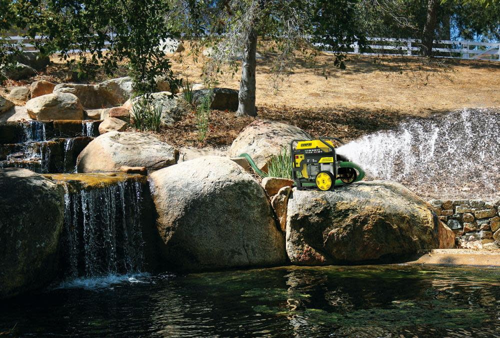 Champion 2-Inch Gas-Powered Semi-Trash Water Transfer Pump with Hose and Wheel Kit