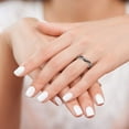 thumbnail image 7 of White Night Sterling Silver Rhodium-plated Black and White Criss Cross Diamond Ring Q-QR5435-8, 7 of 7