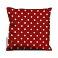 thumbnail image 4 of 17" X 17" Red And White Zippered 100% Cotton Polka Dots Throw Pillow Cover, 4 of 5