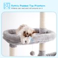 thumbnail image 5 of Cat Tree, 98.4-110.2 Inches Floor to Ceiling Cat Tree-Adjustable Height, Tall Cat Climbing Tower for Cats Large Adult with Scratching Post, Cat cando, Light Gray, 5 of 17