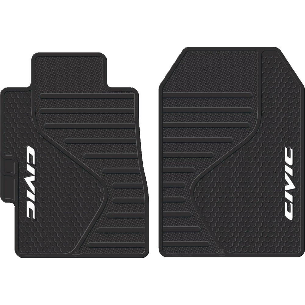 2 Piece Black ALL Weather Heavy Duty Rubber Front Floor Mats Universal