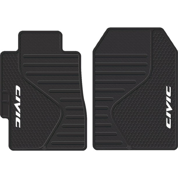 2 Piece Black ALL Weather Heavy Duty Rubber Front Floor Mats Universal