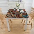 thumbnail image 3 of nygtbtfer Rustic Ethnic Tribe Kitchen Round Tablecloth Home Decor Abstract South American Color Totem Outdoor Indoor Dining Table Decorative Tablecloth Elastic Edge&nbsp;, 3 of 7