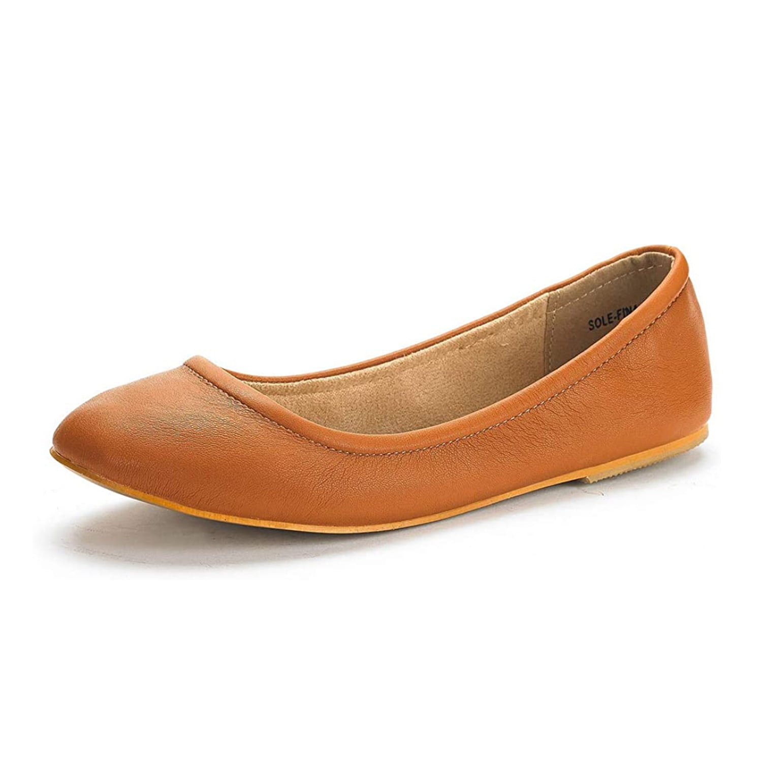 Orange Ballet Style Slip-On Womens Flats With Brown Bow Size 7.5 