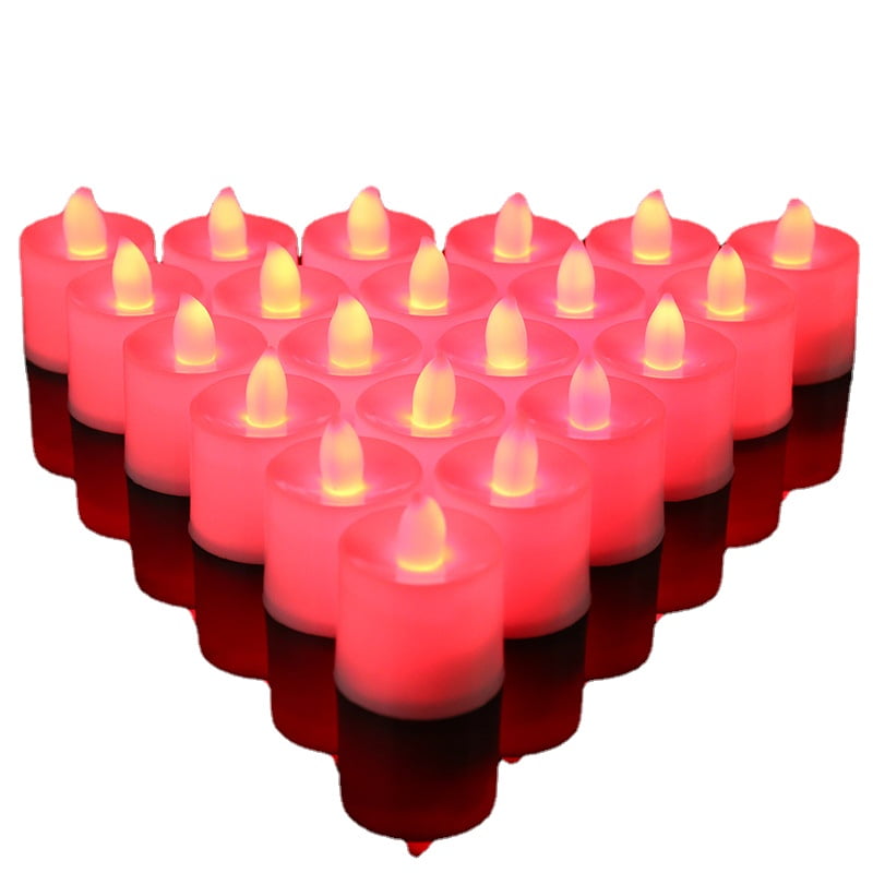 Coume 24 Pack Flameless Tea Lights Candles Blue LED Candles Halloween Flameless Flickering LED