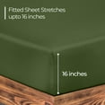thumbnail image 3 of Royale Linens Fitted Sheet Queen- Hotel Quality 1800 Ultra- Soft Wrinkle & Fade Resistant - Bottom Sheet - Deep Pocket Stretches Up to 16"- Fitted Sheet Only - Elastic Sheet (Queen, Hunter Green), 3 of 10