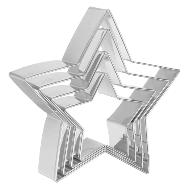 Juego de cortadores de galletas en forma de estrella Uxcell de tamaños variados, cortadores de pasteles de acero inoxidable en forma de estrella de cinco puntas