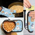 thumbnail image 5 of Yayeee Oven Mitts and Pot Holder Set of 2 Heat Resistant Kitchen Gloves Baking Hot Pad, Blue Halloween Ghosts, 5 of 5
