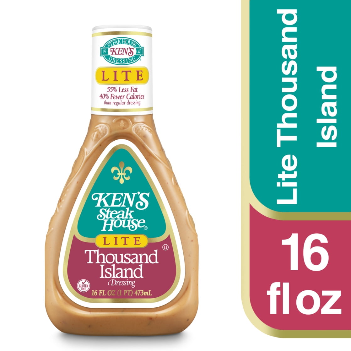 (3 pack) Ken's Steak House Lite Thousand Island Dressing 16 fl. oz.