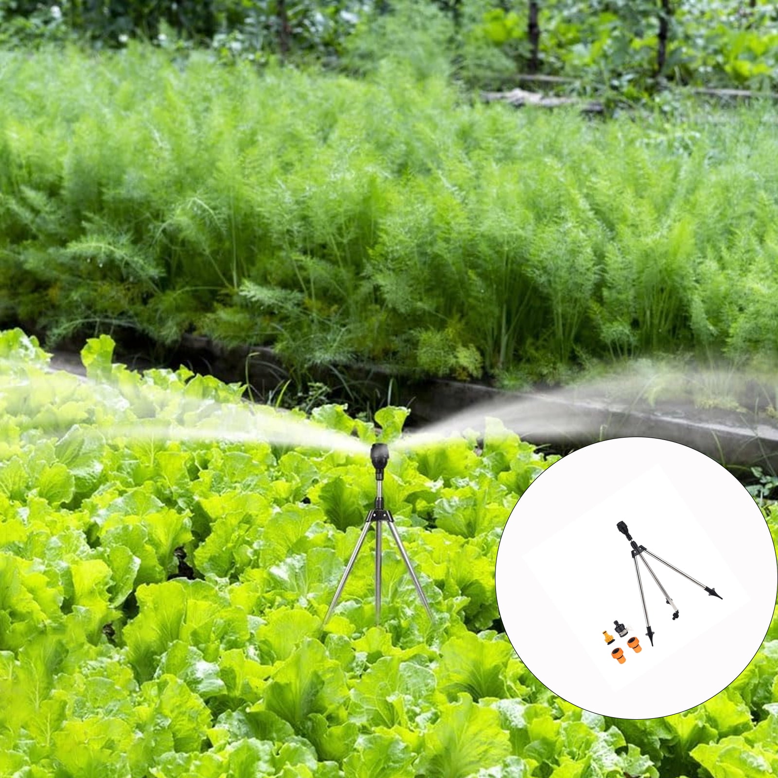 Leakproof Adjustable 360 Degree Tripod Sprinkler With 1Inch Quick Connector For Efficient Lawns Garden Irrigations