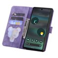thumbnail image 6 of SaniMore Magnetic Wallet Case for Google Pixel 6A [RFID Blocking] Card Holder, Cartoon Embossing PU Leather Kickstand & Wrist Strap Shockproof Shell for Google Pixel 6A Girls Women, Purple, 6 of 6