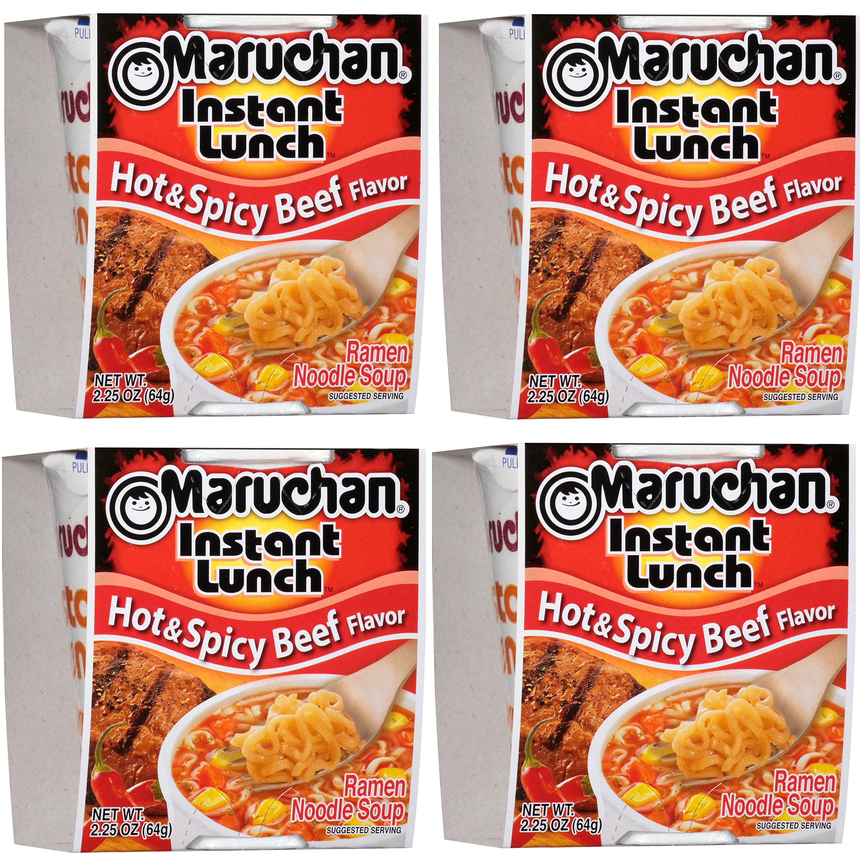 Maruchan Instant Lunch Hot & Spicy Beef, 2.25 Oz, Pack of 4 - Walmart.com