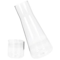 Soimiss Bedside Water Carafe and Glass Cup Set for Home Use Transparent Glass Safe and 1 Set