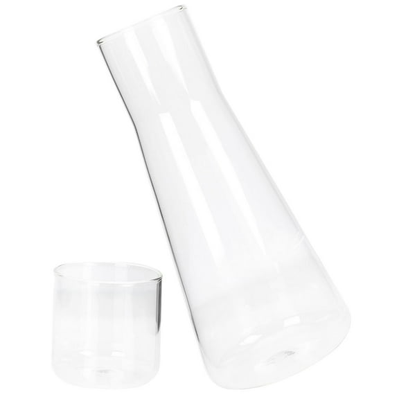 Soimiss Bedside Water Carafe and Glass Cup Set for Home Use Transparent Glass Safe and 1 Set