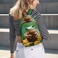 thumbnail image 5 of Vsdgher Tree Frog Sitting On Sunflowes Print Canvas Backpack Travel Rucksack Unisex Knapsack 15.7/17.7Inch Laptop Backpack for Work,College -Small, 5 of 5