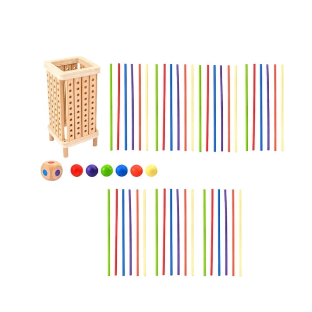 Juguete de palo para tirar para niños, juego de mesa interactivo para niños, juguete educativo de madera Cuadrado