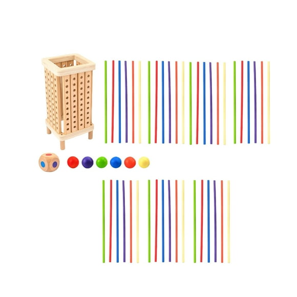 Lipstore Children Pull Stick Toy Interests Intelligent Toy Wooden Lightweight Educational Square