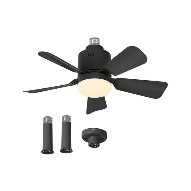 Ceiling Fan With Lights And Remote Control 3000K–6500K Dimmable LED Bulb Fan For E26/E27 Socket Screw-In Small Ceiling Fan