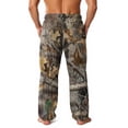thumbnail image 4 of Havenx Mens Flannel Pajama Pant Camo Straight-Fit Pants with Pockets Flannel Elastic Pj Bottoms Funny Print Soft Lounge Breathable Sleepwear,Gray 2XL, 4 of 6