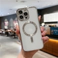 thumbnail image 3 of For Magsafe iPhone 14 Pro Case Luxury Plating Clear Magnetic Silicone Case For iPhone 13 12 11 Pro Max Soft Shockproof Cover, 3 of 5