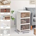thumbnail image 1 of 1pc Foldable Plastic Clothes Storage Box With Clear Doors, Portable Box For Books,, 1 of 5