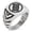 Silver, variant on Stainless Steel Shoni Samurai Crest Chevron Pattern Biker Style Polished Ring