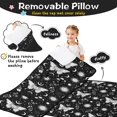 thumbnail image 3 of Butterfly and Sun Gothic Pattern Teens Toddler Nap Mat with Pillow, Sleeping Mat Bag for Preschool Daycare 60"x20", 3 of 6