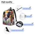 thumbnail image 3 of Bingfone Colorful Flower Dog Print Canvas College Laptop Backpack, Large Capacity Lightweight College Bookbag Casual Daypack-Small, 3 of 5