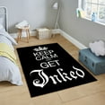 thumbnail image 1 of LaModaHome Non-Slip Rug Keep Calm and Get Naked Rug: Black and White Modern Floor Decor Washable Mat Child Stain Resistant Living Room Kitchen Carpet - Size: 3,3X5,9ft(100X180cm), 1 of 5
