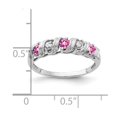thumbnail image 2 of Real 14kt White Gold 2.75mm Pink Sapphire AA Diamond Ring Size: 6; for Adults and Teens; for Women and Men, 2 of 2