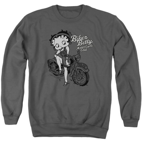 Betty Boop Bbmc Adult Crewneck Sweatshirt Charcoal