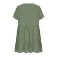 thumbnail image 6 of Giftesty Womens Plus Size Dresses Clearance Women's Summer Casual V-Neck Short Sleeve Folding Solid Dresses, 6 of 9