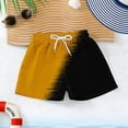 thumbnail image 6 of CYRBOKO Boys Beach Shorts, Summer Elastic Waist Quick-dry Vacation Drawstring Swim Trunks Orange Size 10-11 T, 6 of 8