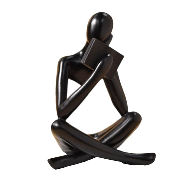 Estatua del Pensador, Escultura Decorativa de Personas, Estilo Nórdico, Elegante Escultura de Resina Artesanal 8cmx6cmx12cm
