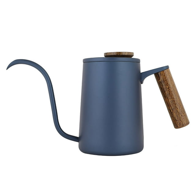 ZPSHYD Bouilloire Col de Cygne, 600ml Bouilloire à Café en Acier Inoxydable Col de Cygne Poignée Cafetière à Goutte (Bleu)