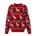 thumbnail image 4 of Zhanying Vêtements Rétro pour Femmes Col Rond Tenue de Noël Fantaisie Chandail Tricoté à Flocons de Neige pour Femmes, 4 of 7
