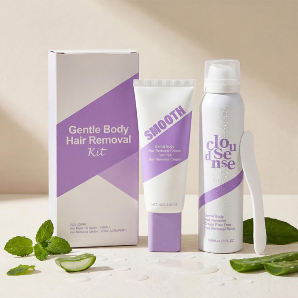 Cloud Sense Hair Removal Spray, Smooth Hair Removal Spray, Bikini Pain Free Hair Removal Spray, Skin-Loving Ingredients, Suitable for Every Skin Type and Corner Women and Men (Spray*1)