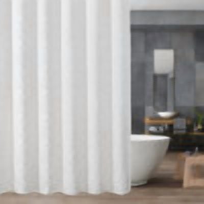 Cortina de ducha estilo casa de campo moderna | Diseño bohemio a rayas con bordado | Tela de poliéster repelente al agua | 3 tamaños (180x200cm/180x180cm/180x90cm) | Incluye 12 ganchos