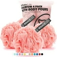 thumbnail image 1 of wonima11 Loofah Sponge Bath Sponge for Women Men 4 Pack (Pink), 1 of 1
