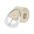 thumbnail image 1 of Cinturones anchos de tejido elástico INSPIRE CHIC para mujeres, cinturón elástico con hebilla triangular de ratán de paja para vestido 41.3x1.9" (LxA) Beige, 1 of 6
