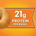 thumbnail image 2 of Thomas' High Protein Plain Bagels, 4 Count, 21g Protein, Kosher Bagels, 15.5 oz Bag pack of1, 2 of 3