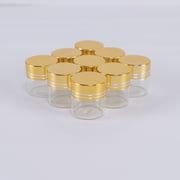 10ml Clear Glass Bottle with Gold Aluminum Cover Jars Idea for Wedding Small Wishing Bottles Wholesale 6pcs