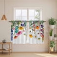 thumbnail image 2 of Spring Floral Kitchen Curtains 54 Inch Length, Yellow Pink Flowers Farmhouse Botanical Tiers Curtains for Bathroom Bedroom Cafe, Light Filtering Small Window Treatment Short Drapes 2 Panels 42"Wx54"L, 2 of 8