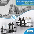 thumbnail image 4 of EUDELE Adhesive Shower Caddy, 5 Pack Rustproof Stainless Steel Bath Organizers With Large Capacity, No Drilling Shelves for Bathroom Storage & Home Decor, 4 of 4
