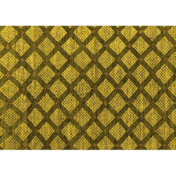 Ahgly Company Indoor Rectangle Abstract Yellow Modern Area Rugs, 5' x 8'