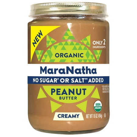 MaraNatha Organic Creamy Peanut Butter, No Sugar or Salt Added, 16