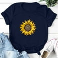 thumbnail image 4 of Aoochasliy Womens Blouses Short Sleeve Plus Size Sunflower Prints Round Neck Dressy T-shirt Shirts, 4 of 5