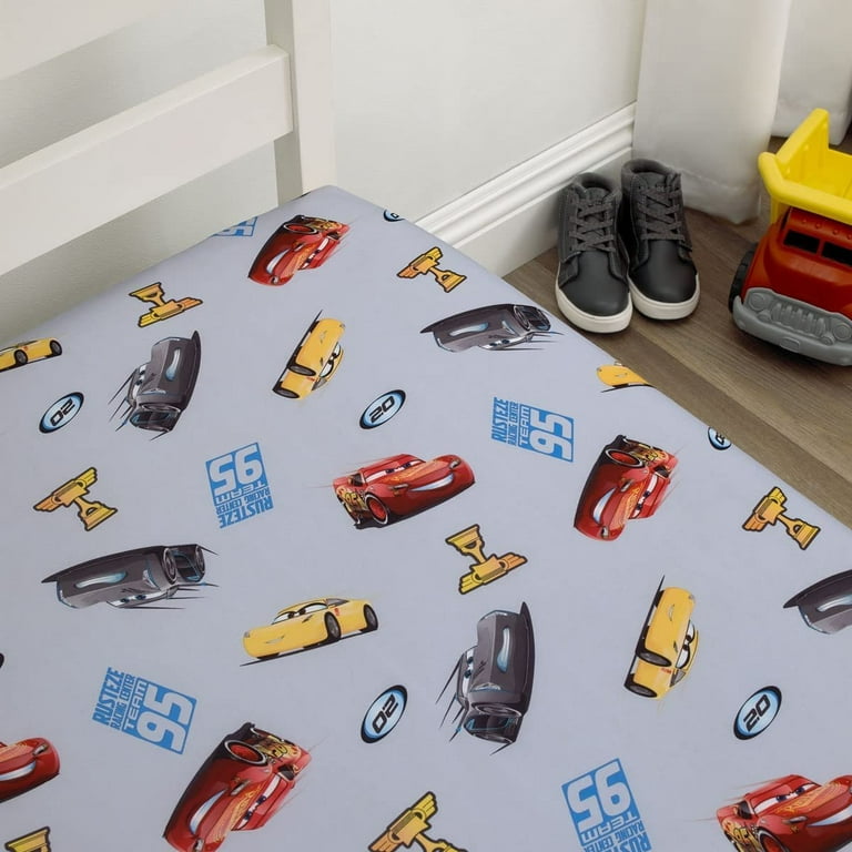 Scocay Disney Cars Fitted Crib Sheet Soft Breathable Standard Size Gray